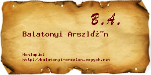 Balatonyi Arszlán névjegykártya